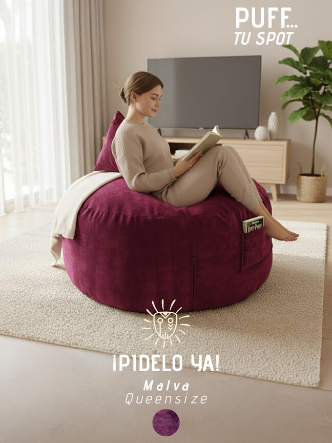 Puff Sillon Sofa Puffs Cozy Mueble Intrc Gamuza Gamer Relax