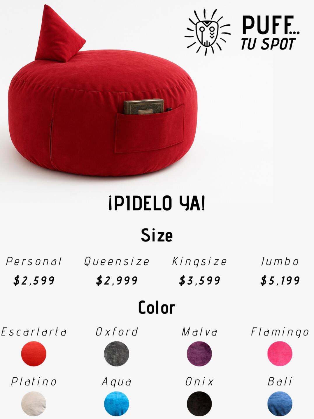 Puff Sillon Sofa Puffs Cozy Mueble Intrc Gamuza Gamer Relax