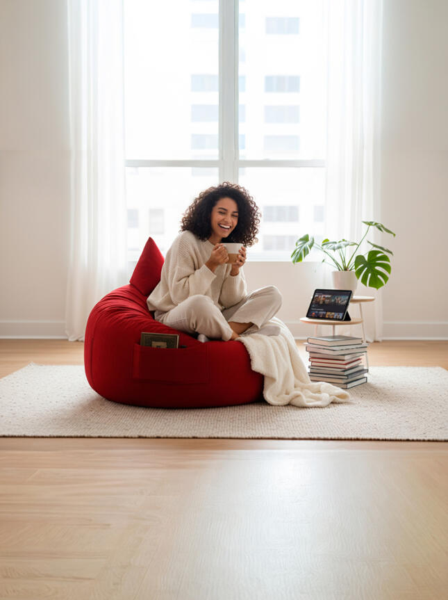 Puff Sillon Sofa Puffs Cozy Mueble Intrc Gamuza Gamer Relax